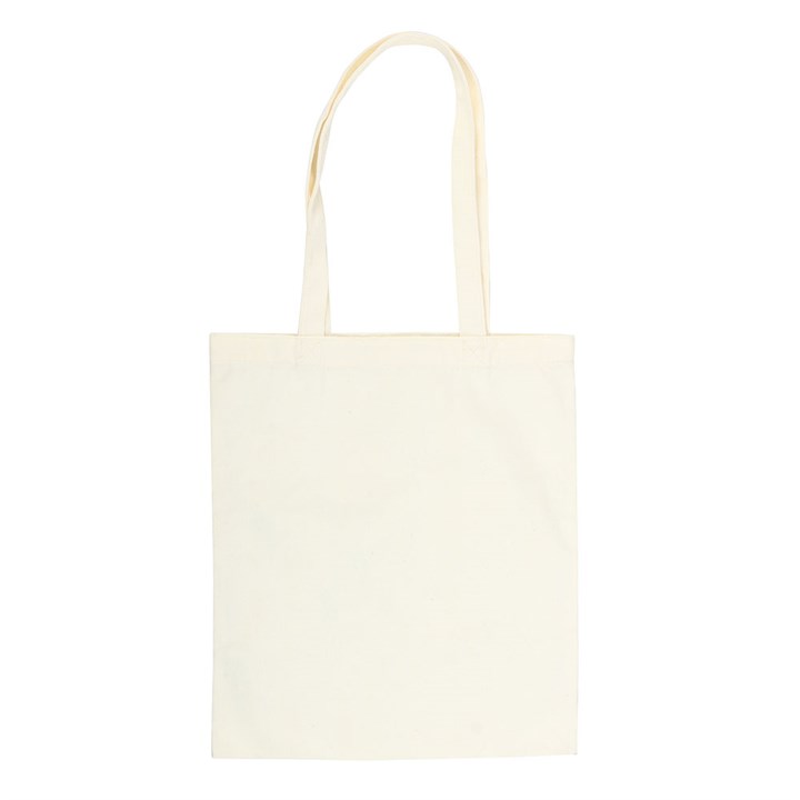 Plain cream back of totebag on a white background